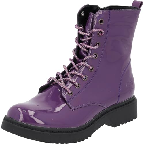 Palado Stiefeletten Damen Djerba Gloss by Sila Sahin – bequeme Boots - leicht gefütterte Stiefel - modische Winterschuhe Lila UK6 - EU39 von Palado