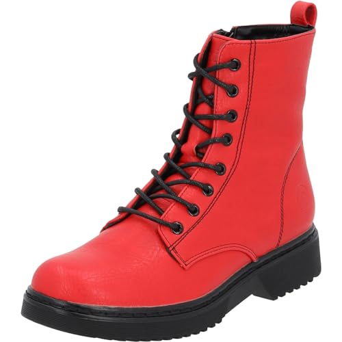 Palado Stiefeletten Damen Djerba - bequeme Boots - leicht gefütterte Stiefel für Herbst & Winter - modische Winterschuhe Rot UK5,5 - EU38 von Palado