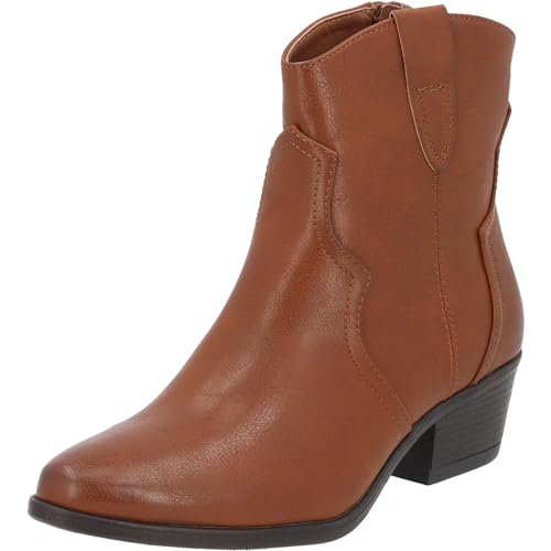 Palado Stiefeletten Damen Fosela - Cowboystiefel für Frauen - elegante Boots mit Absatz - modische und bequeme Winterstiefel - stilvolle Damenstiefel für den Winter Braun UK7 - EU40 von Palado
