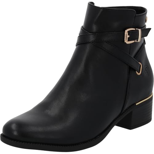 Palado Stiefeletten Damen Fusamu - elegante Boots - leicht gefütterte Stiefel - modische Winterschuhe Schwarz UK6 - EU39 von Palado