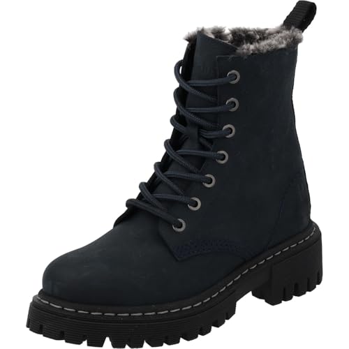 Palado Stiefeletten Damen Giase – bequeme Boots Made in Portugal - warm gefütterte Stiefel - modische Winterschuhe Dunkelblau UK9 - EU42 von Palado