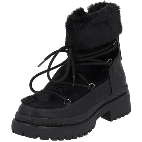 Palado Stiefeletten Damen Ithaka - gefütterte Winterstiefel - modische Schneestiefl mit Reißverschluss - bequeme Hüttenschuhe für Frauen Schwarz UK3,5 - EU36 von Palado