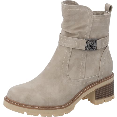 Palado Stiefeletten Damen Jaiya – modische Boots - leicht gefütterte Stiefel - bequeme Winterschuhe Beige UK7 - EU40 von Palado