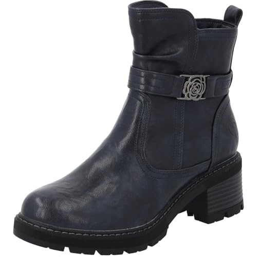 Palado Stiefeletten Damen Jaiya – modische Boots - leicht gefütterte Stiefel - bequeme Winterschuhe Dunkelblau UK7 - EU40 von Palado