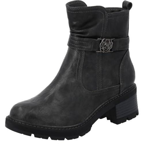 Palado Stiefeletten Damen Jaiya – modische Boots - leicht gefütterte Stiefel - bequeme Winterschuhe Grau UK8 - EU41 von Palado