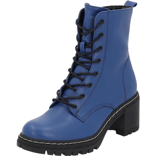 Palado Stiefeletten Damen Kefalonia - warme & bequeme Winterschuhe für Frauen mit rutschfester Gummisohle - moderne Boots mit Blockabsatz für Herbst & Winter Blau UK4,5 - EU37 von Palado