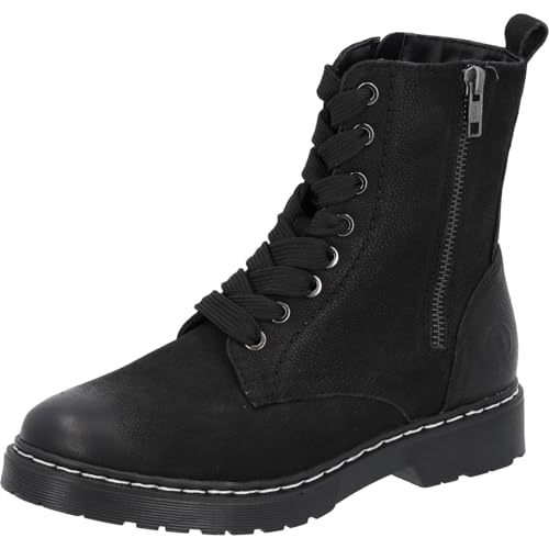 Palado Stiefeletten Damen Labard – robuste Boots aus Leder - leicht gefütterte Stiefel - bequeme Schnürstiefel Schwarz UK8 - EU41 von Palado