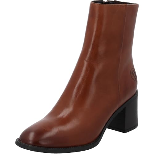 Palado Stiefeletten Damen Lampedusa – elegante Stiefel aus Schafsleder - leicht gefüttere Boots mit Blockabsatz - modische Halbstiefel Braun UK6 - EU39 von Palado