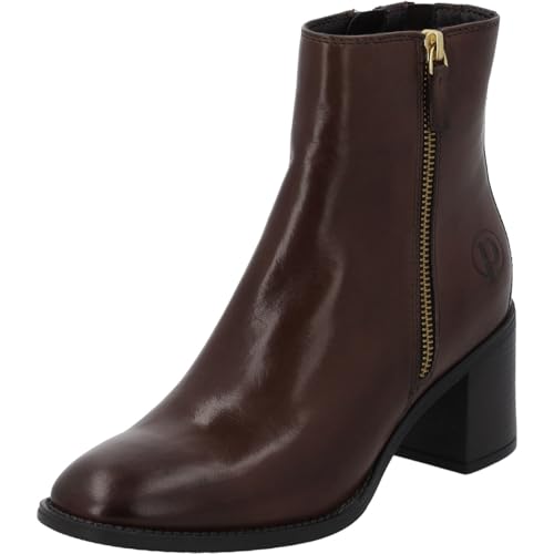 Palado Stiefeletten Damen Lampedusa – elegante Stiefel aus Schafsleder - leicht gefüttere Boots mit Blockabsatz - modische Halbstiefel Dunkelbraun UK8 - EU41 von Palado