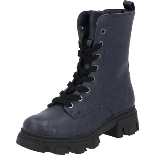 Palado Stiefeletten Damen Lefkada – bequeme Boots - robuste Stiefel - leicht gefütterte Schnürstiefel Dunkelblau UK5,5 - EU38 von Palado