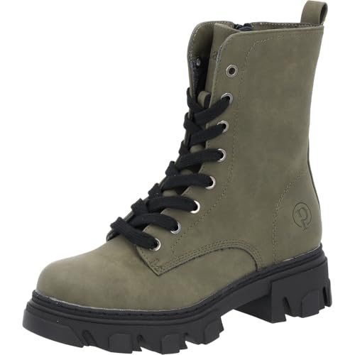Palado Stiefeletten Damen Lefkada – bequeme Boots - robuste Stiefel - leicht gefütterte Schnürstiefel Dunkelgrün UK8 - EU41 von Palado