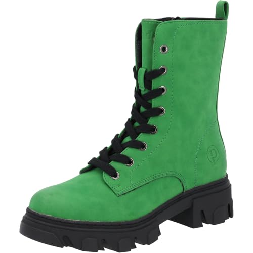 Palado Stiefeletten Damen Lefkada – bequeme Boots - robuste Stiefel - leicht gefütterte Schnürstiefel Grün UK3,5 - EU36 von Palado