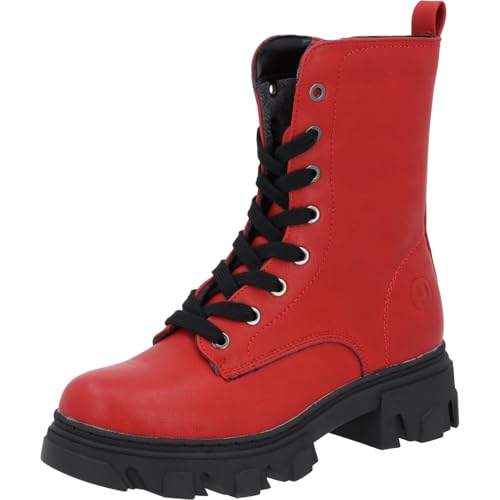 Palado Stiefeletten Damen Lefkada – bequeme Boots - robuste Stiefel - leicht gefütterte Schnürstiefel Rot UK5,5 - EU38 von Palado