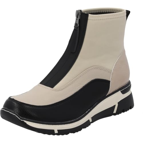 Palado Stiefeletten Damen Mucia – modische Boots - leicht gefütterte Stiefel - moderne Ankle-Boots Beige UK8 - EU41 von Palado