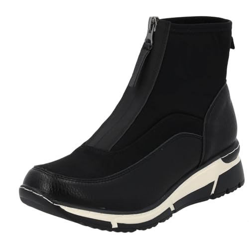 Palado Stiefeletten Damen Mucia – modische Boots - leicht gefütterte Stiefel - moderne Ankle-Boots Schwarz UK3,5 - EU36 von Palado