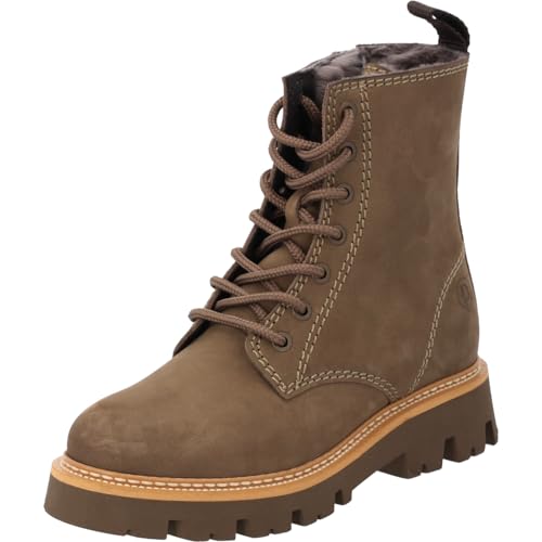 Palado Stiefeletten Damen Phessis - elegante Boots Made in Portugal - warm gefütterte Stiefel - modische Schnürstiefel Khaki UK8 - EU41 von Palado