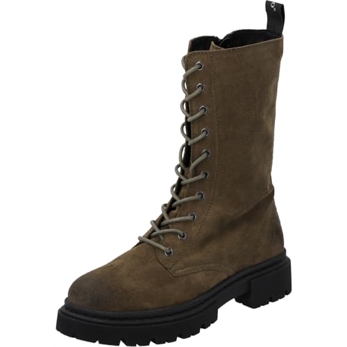 Palado Stiefeletten Damen Safre by Sila Sahin - elegante Boots Made in Portugal - leicht gefütterte Stiefel - bequeme Schnürstiefel Khaki UK9 - EU42 von Palado