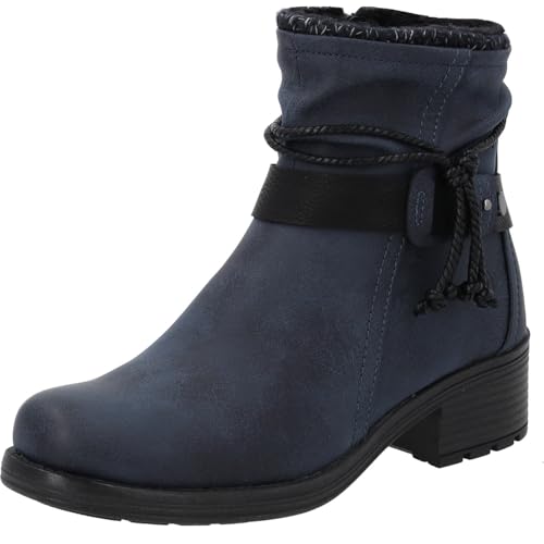 Palado Stiefeletten Damen Saraia - gefütterte Winter-Boots mit Kunstfell - warme & bequeme Schuhe mit rutschfester TPR-Sohle - modische Ankle-Boots für Herbst & Winter Blau UK5,5 - EU38 von Palado