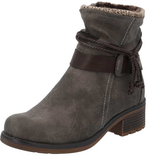 Palado Stiefeletten Damen Saraia - modische Boots - leicht gefütterte Stiefel - bequeme Ankle-Boots Grau UK6 - EU39 von Palado