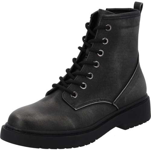 Palado Stiefeletten Damen Seliah – ungefütterte Schnürboots aus hochwertigem PU-Leder – leichte und robuste Boots mit klassischem Design für Herbst & Übergang Zinn UK7 - EU40 von Palado