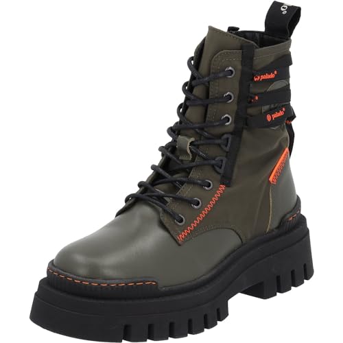 Palado Stiefeletten Damen Serifos - gefertigt aus hochwertigem Rindsleder - Made in Portugal - leicht gefüttert für Komfort - robuste TPR-Sohle für sicheren Halt Grün UK4,5 - EU37 von Palado