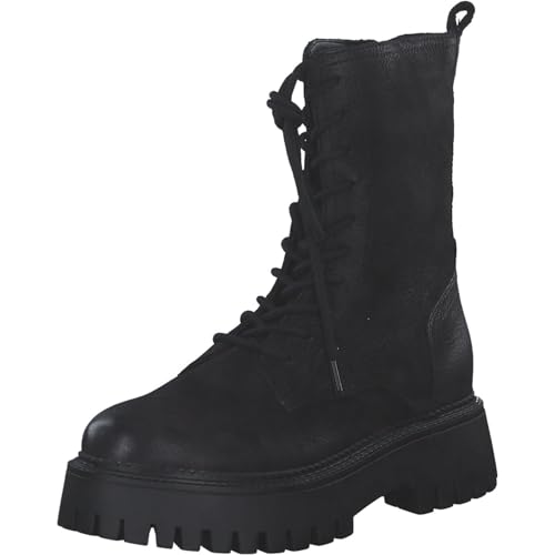Palado Stiefeletten Damen Sinuala – robuste Boots aus Rindsleder - leicht gefütterte Stiefel - elegante Schnürstiefel Schwarz UK7 - EU40 von Palado