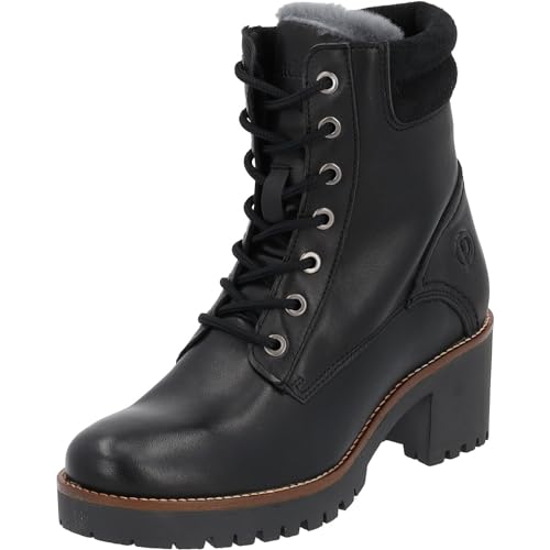 Palado Stiefeletten Damen Skarda - anlkle Winterschuhe mit Reißverschluss - leichte Schnürstiefeletten mit Blockbsatz - bequeme Winterstiefel für Frauen - stilvolle Boots Schwarz UK5,5 - EU38 von Palado