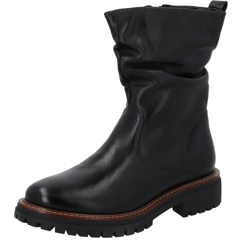 Palado Stiefeletten Damen Virlee - elegante Boots aus Leder - leicht gefütterte Stiefel - modische Ankle-Boots Schwarz UK8 - EU41 von Palado