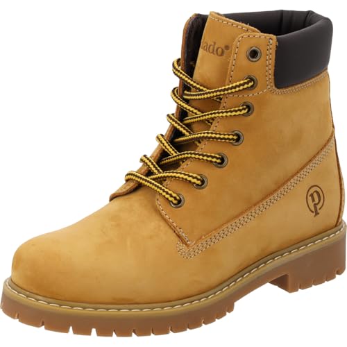 Palado Stiefeletten Jungen Kids Stradi B – robuste Boots Made in Portugal - Bequeme Stiefel - Coole Schnürstiefel Gelb EU35 von Palado