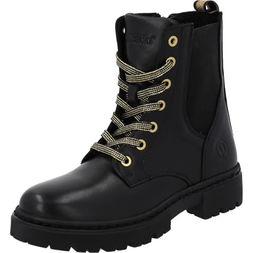 Palado Stiefeletten Mädchen Kids Funita G – hergestellt in Portugal aus robustem Leder – langlebige Schnürboots mit TPR-Sohle – stilvoller Look für Mädchen Schwarz EU36 von Palado