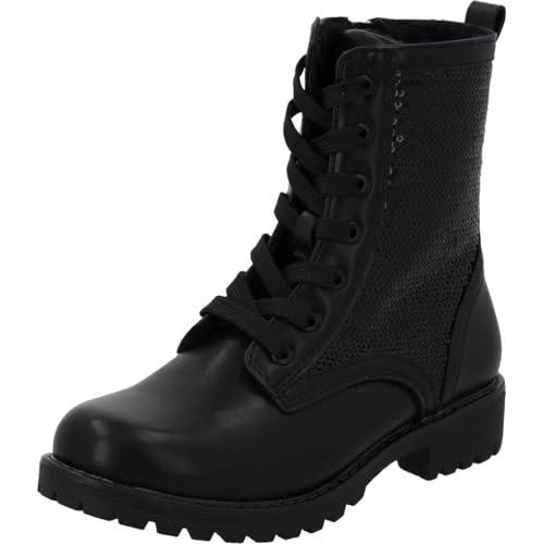 Palado Stiefeletten Mädchen Kids Reylee G – stylische Boots - leicht gefütterte Stiefel - modische Schnürstiefel Schwarz EU37 von Palado