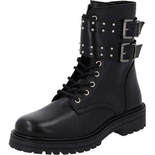 Palado Stiefeletten Mädchen Timbio G – bequeme Boots Made in Portugal - leicht gefütterte Stiefel - moderne Schnürstiefel Schwarz EU33 von Palado