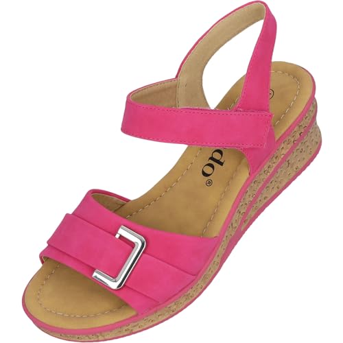 Palado Vemlu Keilsandalen Damen - modische Sandaletten mit Absatz - Elegante Sandalen für Frauen - bequeme Plateau Schuhe Pink UK6 - EU39 von Palado