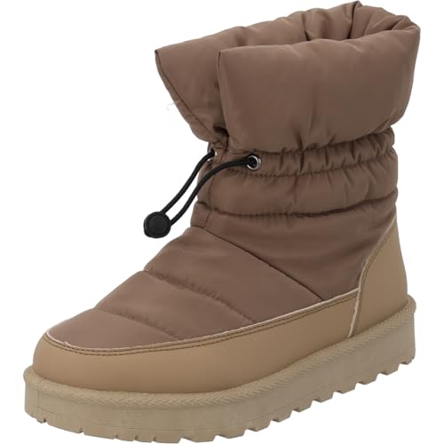 Palado Winterboots Damen Furoshi by Sila Sahin – warm gefütterte Stiefel – bequeme Stiefeletten - modische Winterschuhe Taupe UK8 - EU41 von Palado