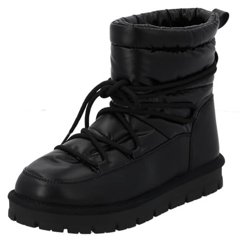Palado Winterstiefel Damen Falenas by Sila Sahin – bequeme Winterboots – warm gefütterte Stiefel mit Kunstfell - modische Stiefeletten Schwarz UK6 - EU39 von Palado