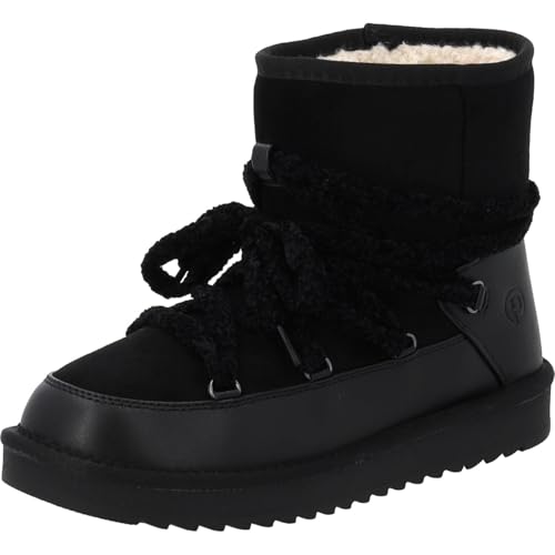 Palado Winterstiefel Damen Leofina by Sila Sahin - bequeme Boots - warm gefütterte Stiefel - modische Stiefeletten Schwarz UK6 - EU39 von Palado