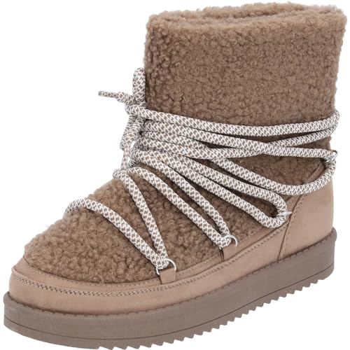 Palado Winterstiefel Damen Tigrias - warme gefütterte Boots aus strapazierfähigem Material - stylische Stiefeletten mit rutschfester Sohle für Herbst & Winter Grau UK8 - EU41 von Palado