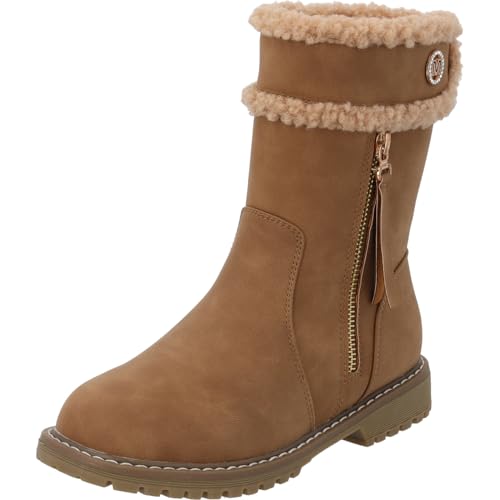 Palado Winterstiefel Mädchen Kids Elayra G - warm gefütterte Stiefel - bequeme Boots - moderne Stiefeletten Braun EU37 von Palado