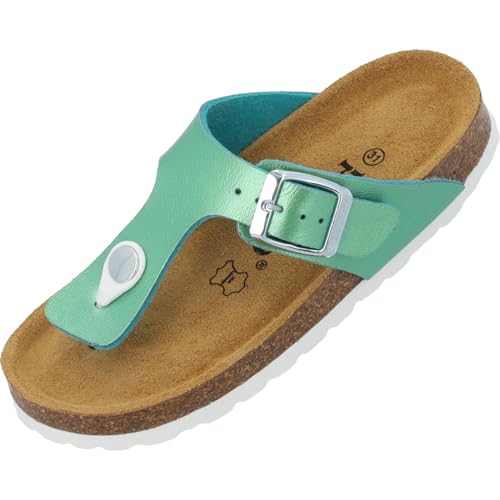 Palado Zehentrenner Mädchen Kids Kos G Keops – coole Pantoletten - bequeme Hausschuhe mit trendigen Farben - modische Sommerschuhe Grün EU37 von Palado