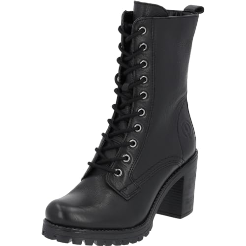 Palado ankle boots Damen Molat - elegante Schnürstiefeletten mit Reißverschluss - stilvolle Winterschuhe mit Blockabsatz - modische Schnürboots für Frauen black UK3,5 - EU36 von Palado