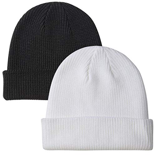 Paladoo Beanie Mütze Strickmütze Skimütze Fisherman Beanie für Herren Damen, 2er-Pack weiß/schwarz., Einheitsgröße von Paladoo