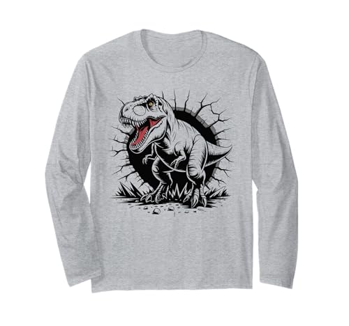 Dinosaurier T- REX Tyrannosaurus Rex Cooles Dino Jungen Langarmshirt Dinosaurier T- REX Tyrannosaurus Rex Cooles Dino Jungen Langarmshirt von Paläontologie Dinosaurier Skelett Wissenschaft