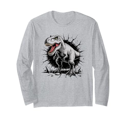 Dinosaurier T- REX Tyrannosaurus Rex Cooles Dino Jungen Langarmshirt Dinosaurier T- REX Tyrannosaurus Rex Cooles Dino Jungen Langarmshirt von Paläontologie Dinosaurier Skelett Wissenschaft