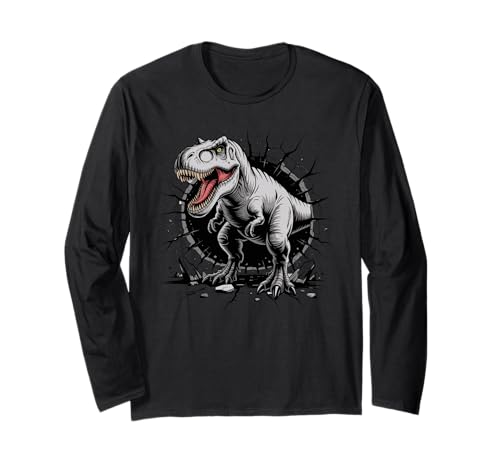Dinosaurier T- REX Tyrannosaurus Rex Cooles Dino Jungen Langarmshirt Dinosaurier T- REX Tyrannosaurus Rex Cooles Dino Jungen Langarmshirt von Paläontologie Dinosaurier Skelett Wissenschaft