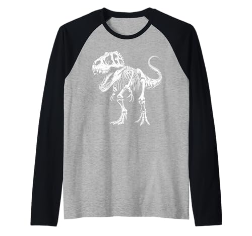 T-Rex Skelett Dino Knochen Paläontologie Dinosaurier Kinder Raglan von Paläontologie Dinosaurier Skelett Wissenschaft