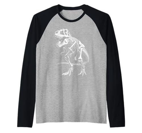 T-Rex Skelett Dino Knochen Paläontologie Dinosaurier Kinder Raglan von Paläontologie Dinosaurier Skelett Wissenschaft