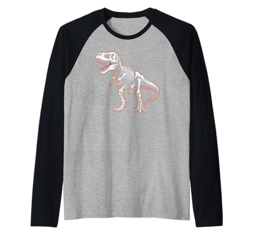 T-Rex Skelett Dino Knochen Paläontologie Dinosaurier Kinder Raglan von Paläontologie Dinosaurier Skelett Wissenschaft