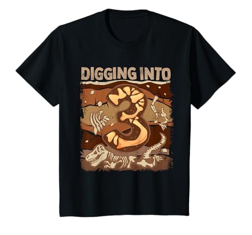 Kinder Future Paläontologe 3 Jahre alte Fossilien Geburtstagsfeier T-Shirt Kinder Future Paläontologe 3 Jahre alte Fossilien Geburtstagsfeier T-Shirt von Paleontologist Birthday Kid Party