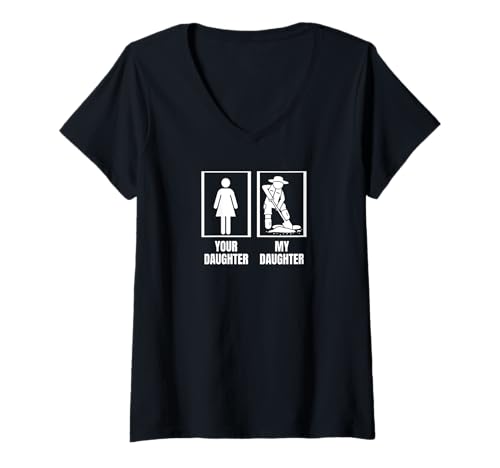 Damen Paläontology Your Daughter My Daughter Funny Paläontologe T-Shirt mit V-Ausschnitt von Paleontologist Costume Adult For Women and Men
