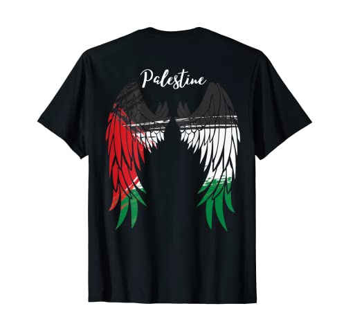 Palestine Flag Dad On Back Side Palestinian Angel Kids Wings T-Shirt von Palestine Store